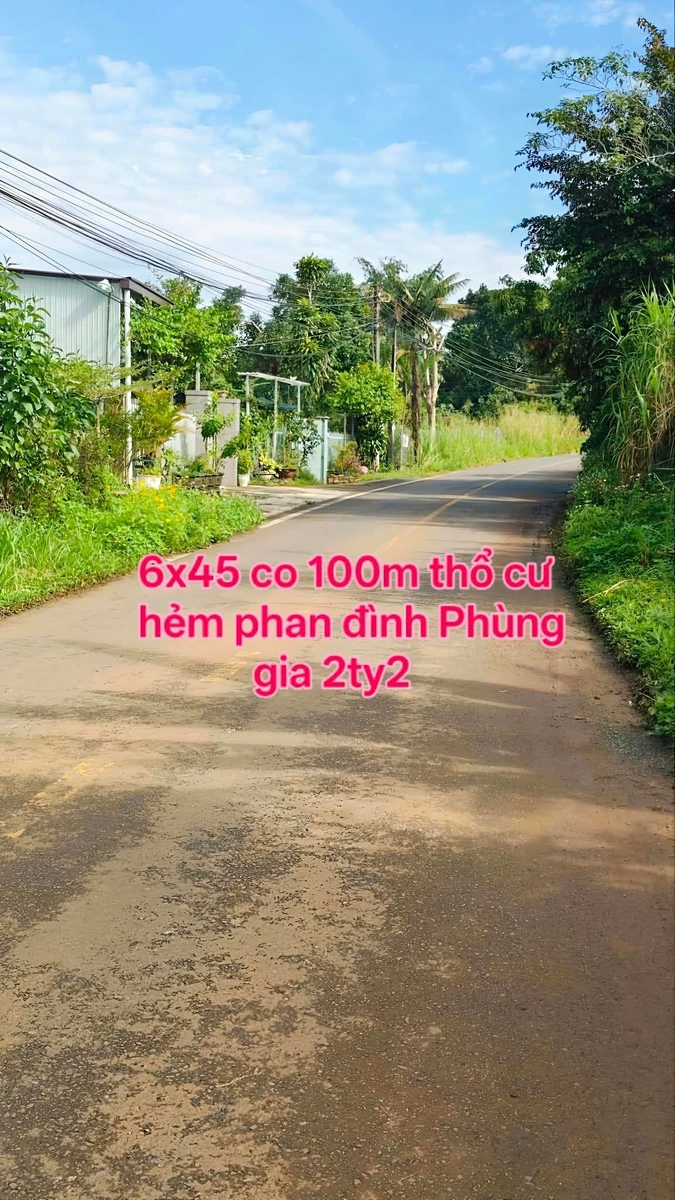 Bán đất 270m² hẻm Phan Đình Phùng, Bảo Lộc - Ảnh 1