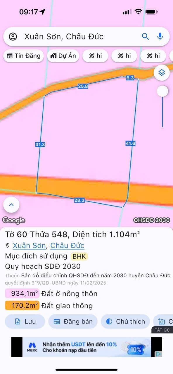 Bán đất 1148m² Xuân Sơn Châu Đức Bà Rịa - Vũng Tàu 999 triệu - Ảnh thu nhỏ 2