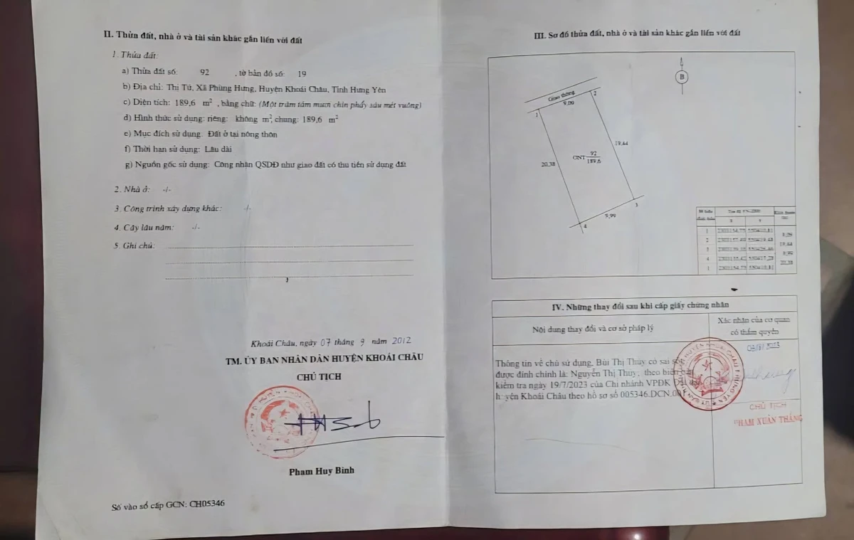 Bán đất Tiểu Quan Khoái Châu Hưng Yên 94,8m² - Ảnh thu nhỏ 5