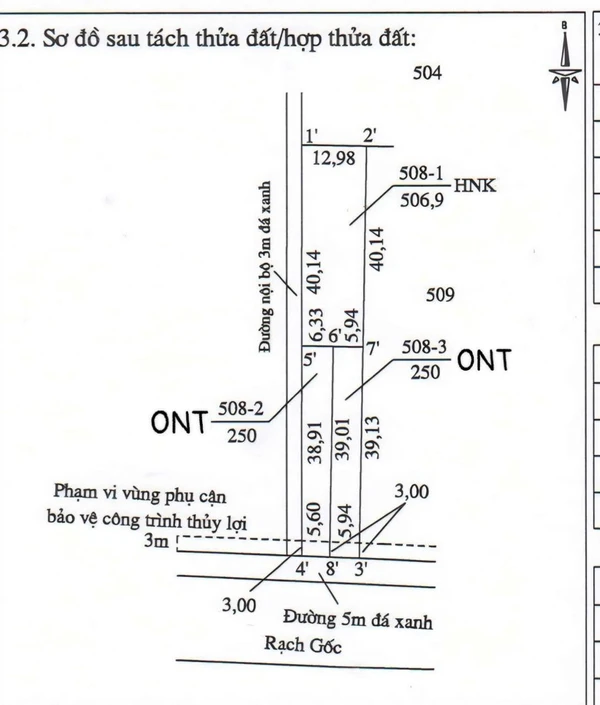 Lô góc 2 mặt tiền 1.000m² view kênh Rạch Góc, Long An