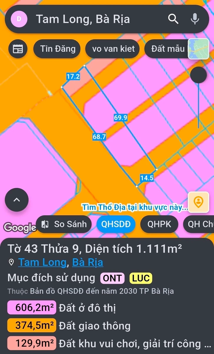 Bán lô góc 2 mặt tiền 1.111m² Bà Rịa - Ảnh thu nhỏ 5
