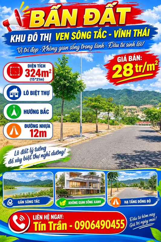 Bán lỗ biệt thự 324m² ven sông Tắc 28 triệu/m²