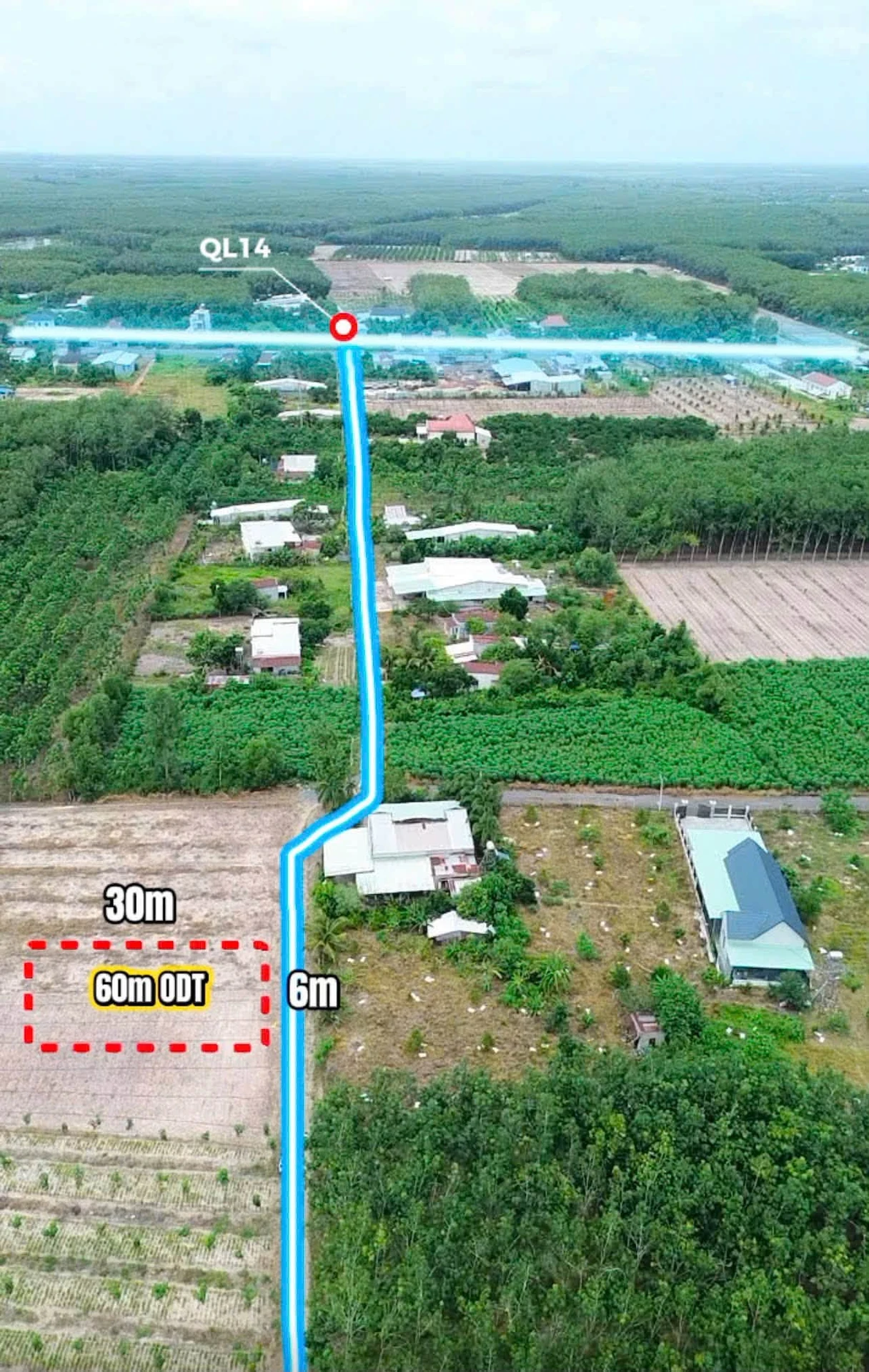 Bán đất 279m2 mặt tiền 7m cạnh QL14 Hóc Môn 350 triệu - Ảnh 1