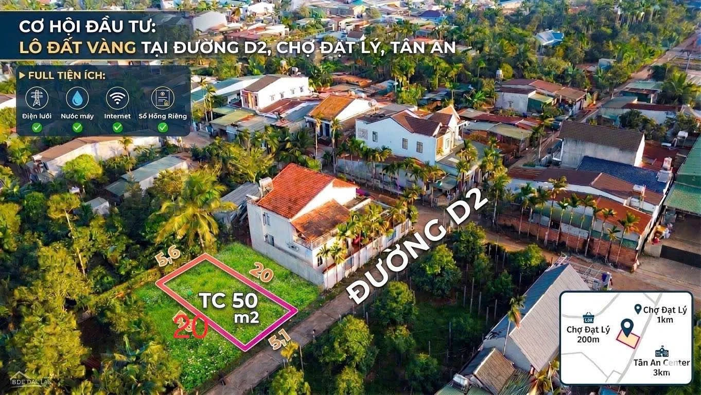 Bán đất mặt tiền 50m² D2 Phường Tân An - Ảnh 1