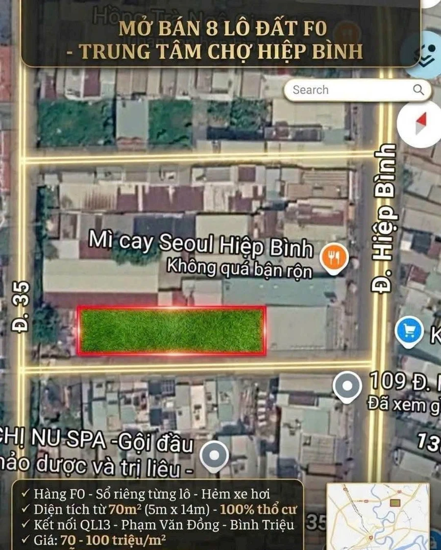 Bán đất Hiệp Bình 72,5m², 6,9 tỷ - Ảnh thu nhỏ 2
