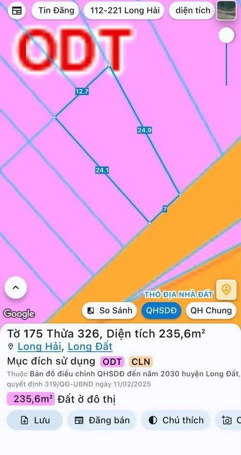 Bán đất Long Hải 235m² 3 tỷ 990 triệu, gần biển - Ảnh thu nhỏ 4