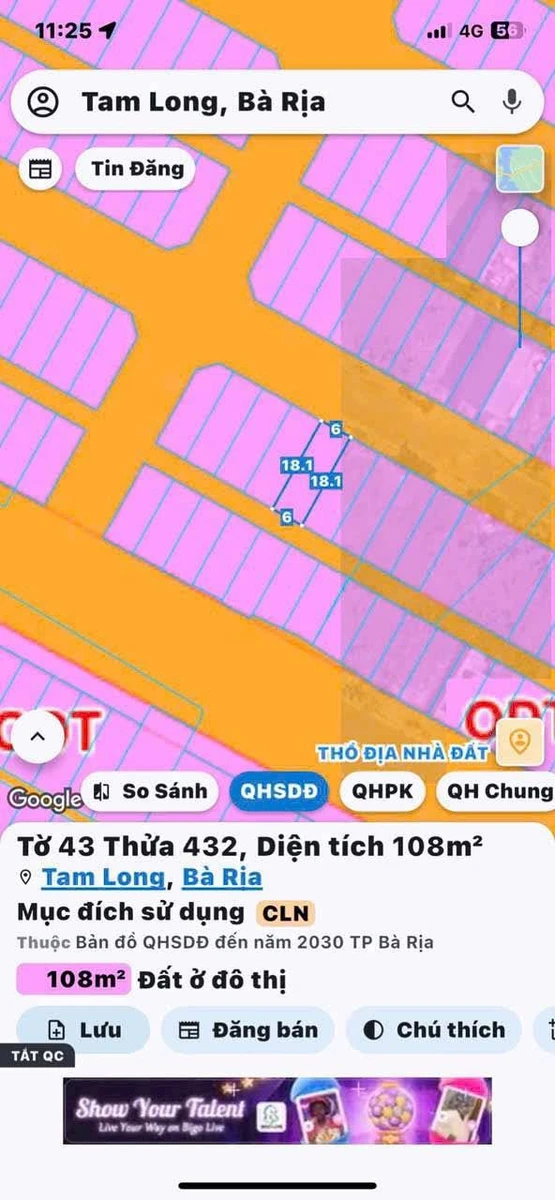 Bán đất Gò Cát 108 m² 2 tỷ 299 triệu Bà Rịa - Ảnh thu nhỏ 2