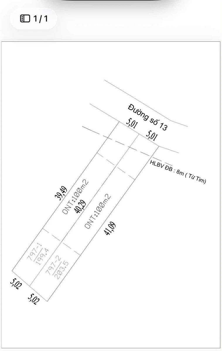 Bán đất 200m2 thổ cư đường số 13 Becamex hơn 300 triệu - Ảnh thu nhỏ 2