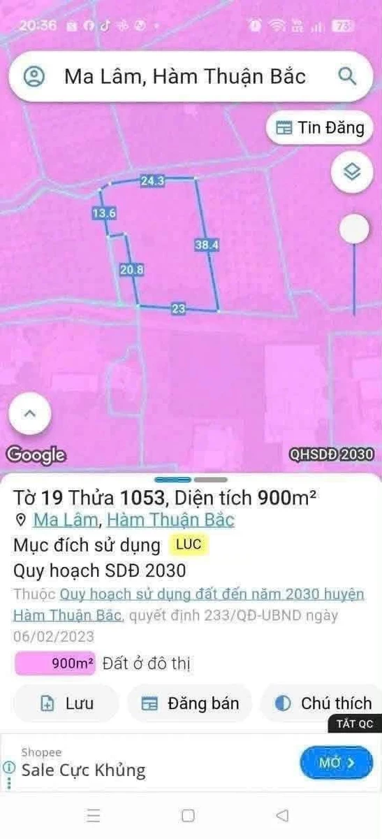 Bán đất thổ cư 1 sào tại Ma Lâm, Bình Thuận - 4 tỷ - Ảnh thu nhỏ 3
