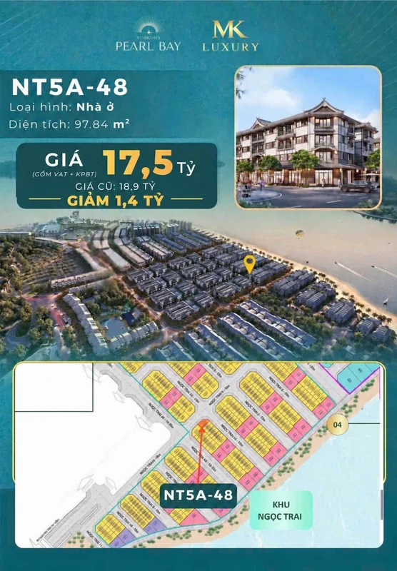 Bán shophouse góc Vinhomes Pearl Bay Nha Trang 319m²