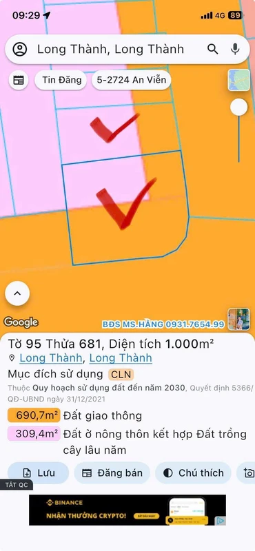 Bán đất 720m2 góc 2 mặt tiền Long Thành, Đồng Nai 48 tỷ