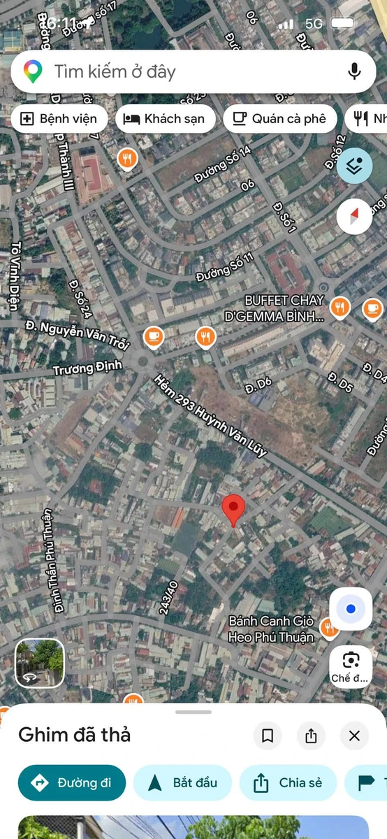 Bán đất 5x25m có 80m2 thổ cư, đường nhựa 4,5m gần vòng xoay Hiệp Thành 3, Phú Lợi - Ảnh thu nhỏ 4