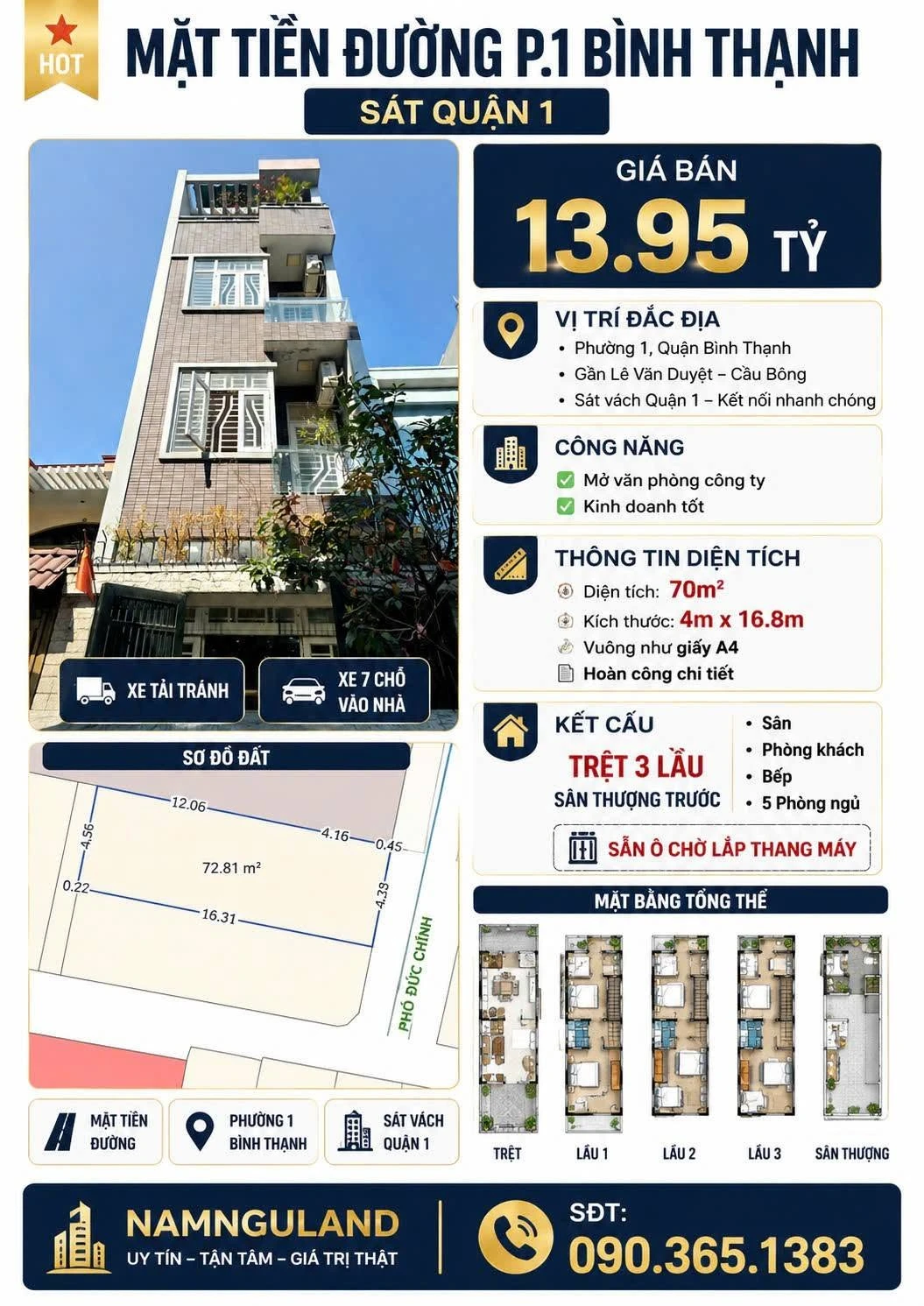 Bán nhà mặt tiền Lê Văn Duyệt, 70m², 5 phòng ngủ, 13,95 tỷ - Ảnh 1