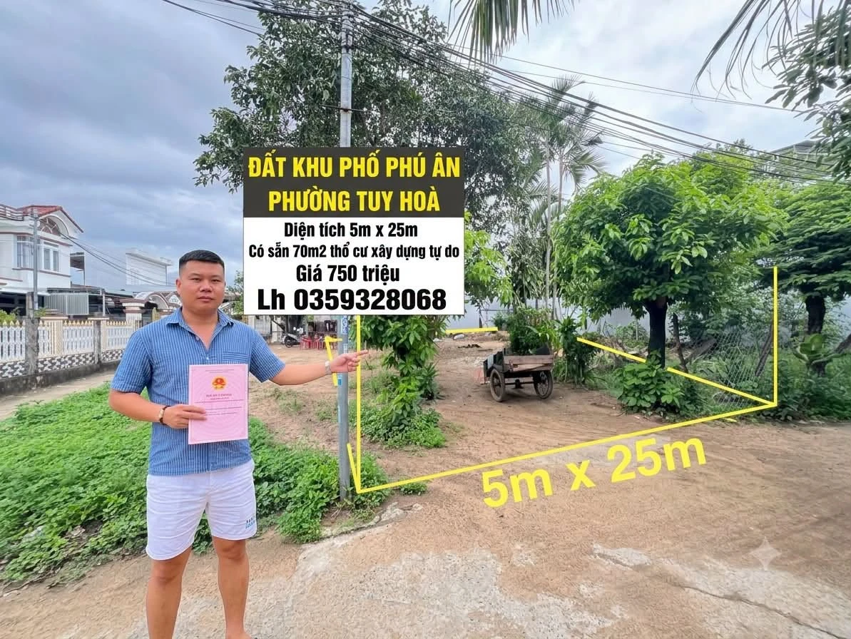 Bán đất khu phố Phú Ân, Tuy Hoà 125m2 - Ảnh 1