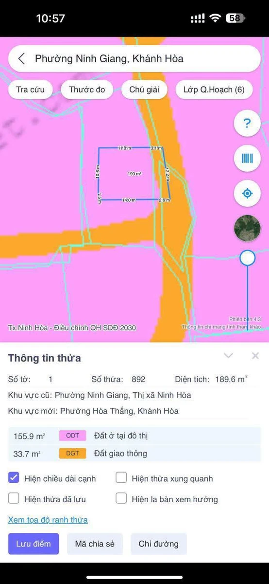 Bán đất 189m2 Phường Ninh Giang Ninh Hòa Khánh Hòa 1 tỷ - Ảnh thu nhỏ 2
