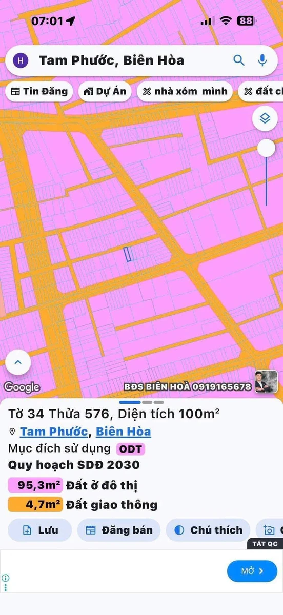 Bán đất Tam Phước 100m² giá 1 tỷ 3 - Ảnh thu nhỏ 2