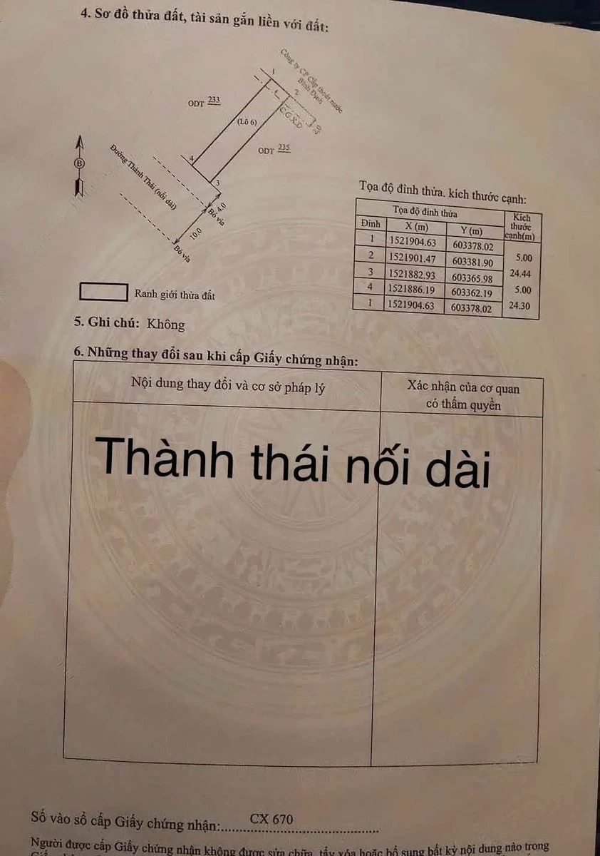 Bán lô đất 122m² Thành Thái nối dài, 7,55 tỷ - Ảnh 1
