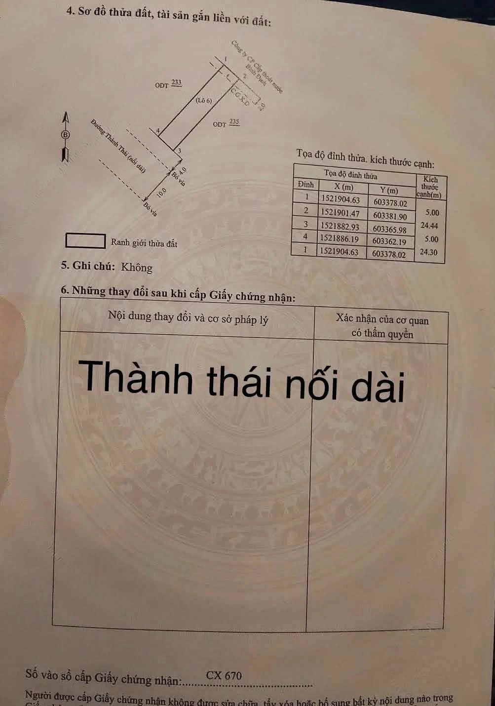 Bán lô đất 122m² Thành Thái nối dài, 7,55 tỷ - Ảnh 1