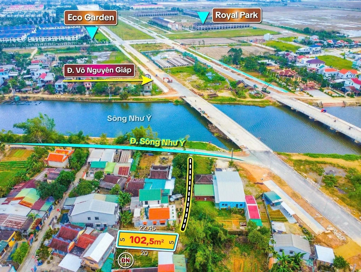 Bán đất 102,5m2 kiệt ô tô đường Sông Như Ý, Vỹ Dạ, Huế, sát cầu Võ Nguyên Giáp - Ảnh 1