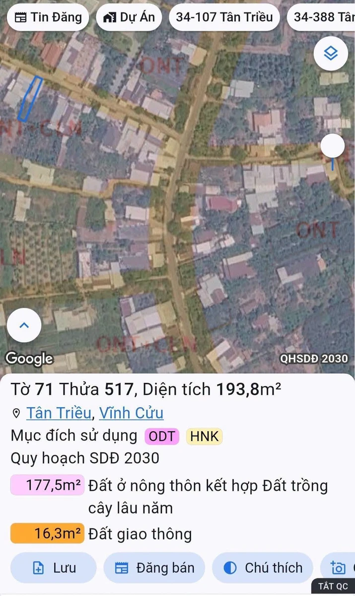Bán đất sổ riêng 167m2 Tân Triều, 1 tỷ - Ảnh thu nhỏ 3