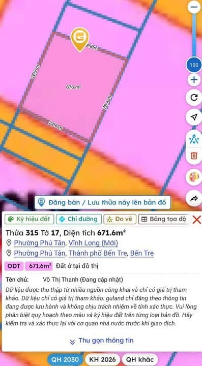 Bán đất Phường Phú Tân Bến Tre 300m² 750 triệu - Ảnh thu nhỏ 5