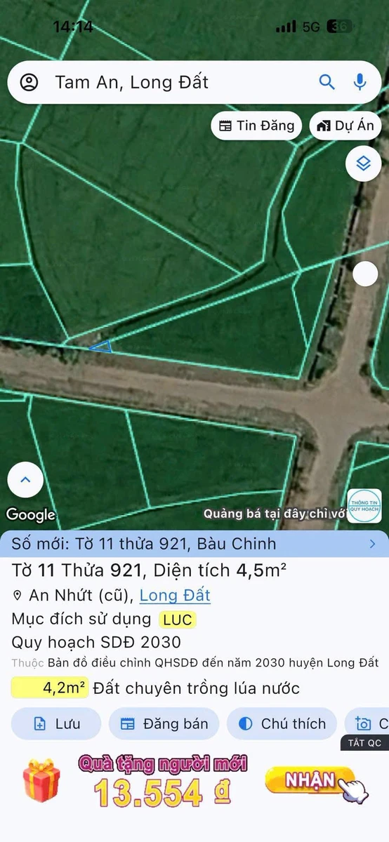 Bán lô đất góc 2 mặt tiền 515.5m² tại Long Đất, Vũng Tàu - Ảnh thu nhỏ 2