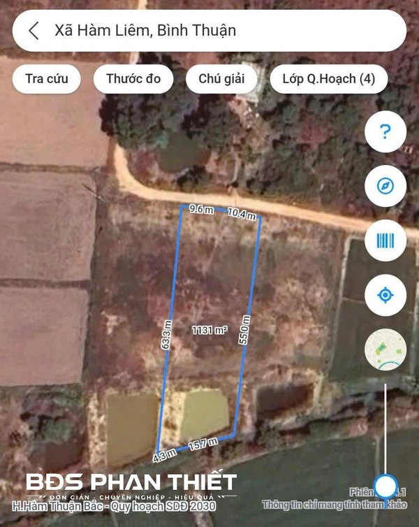 Bán đất vườn Hàm Liêm 1.031 m² – 800 triệu