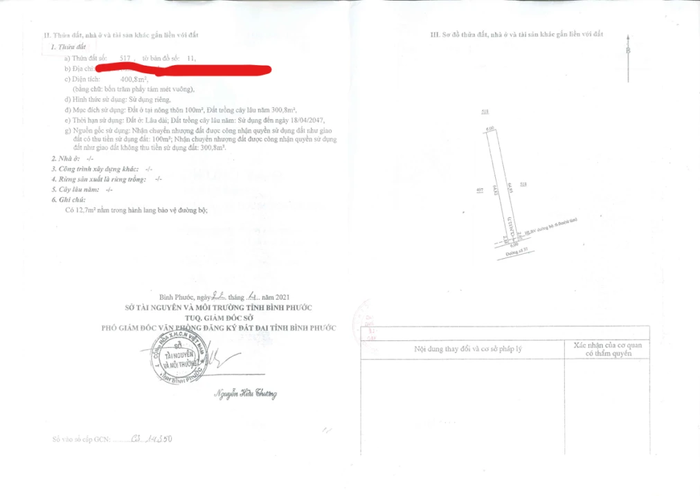 Bán QSDĐ và TS gắn liền với đất tại thửa 517, tờ bản đồ số 11, P. Minh Hưng, TP. Đồng Nai - Ảnh thu nhỏ 2