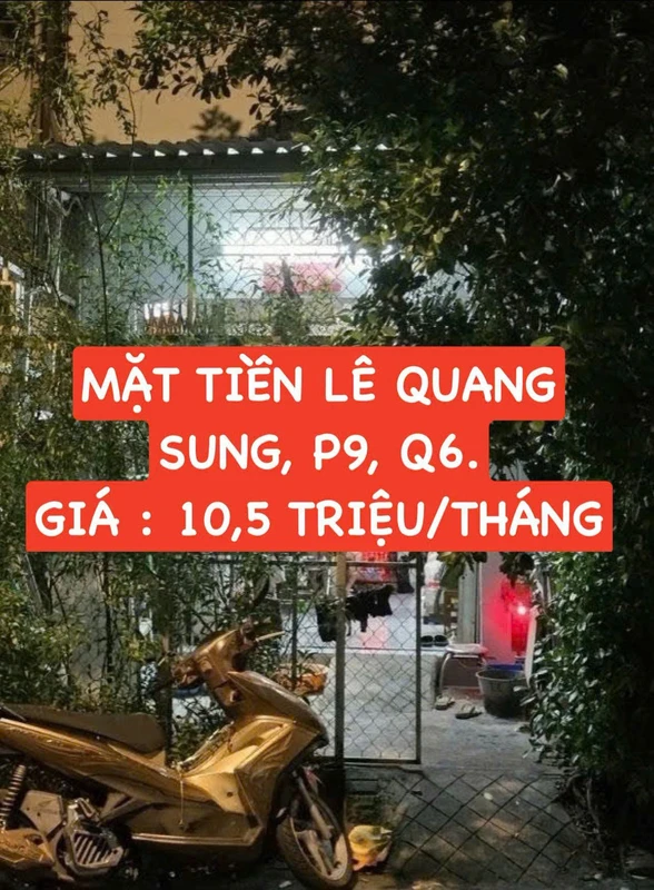 Cho thuê nhà mặt tiền 3PN, 31.5m² Lê Quang Sung, Q6