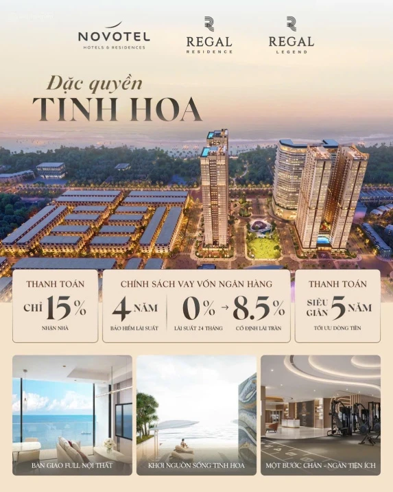 3tỷ135 sở hữu siêu phẩm căn góc 3N view sông biển 71.4m2 Regal Residence Đồng Hới, pháp lý lâu dài - Ảnh thu nhỏ 3