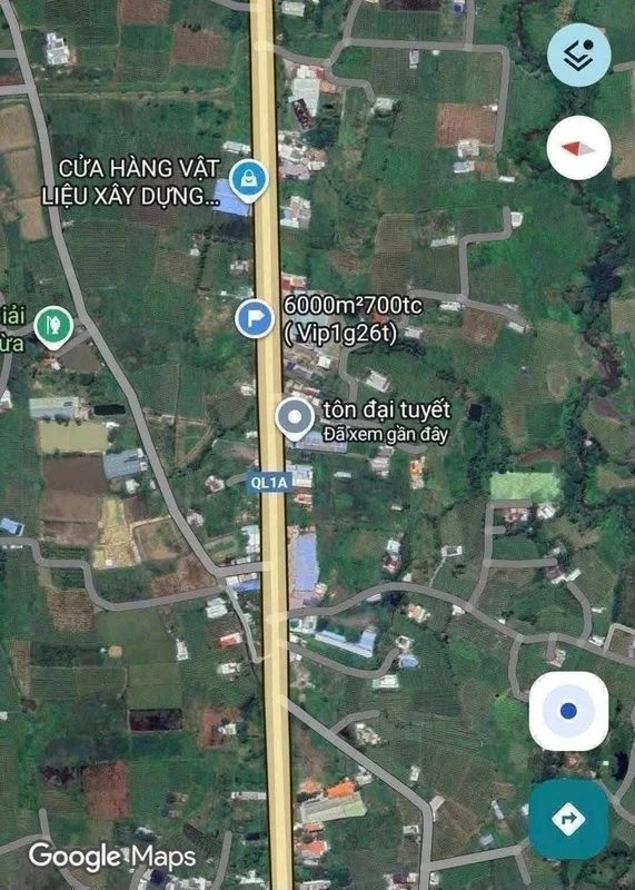Bán đất mặt tiền Quốc lộ 1A Bình Thuận 6.000m²