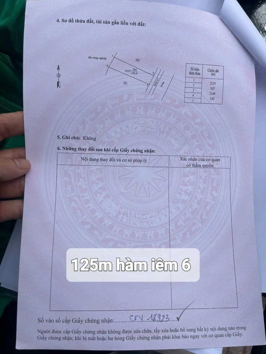 Bán đất thổ cư 125m² Hàm Liêm đường ô tô 280 triệu - Ảnh 1