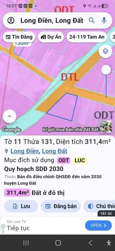 Bán lô đất góc 2 mặt tiền hẻm 25 Trần Chánh Chiếu, Long Toàn, Bà Rịa, hơn 300m2, 2,58 tỷ