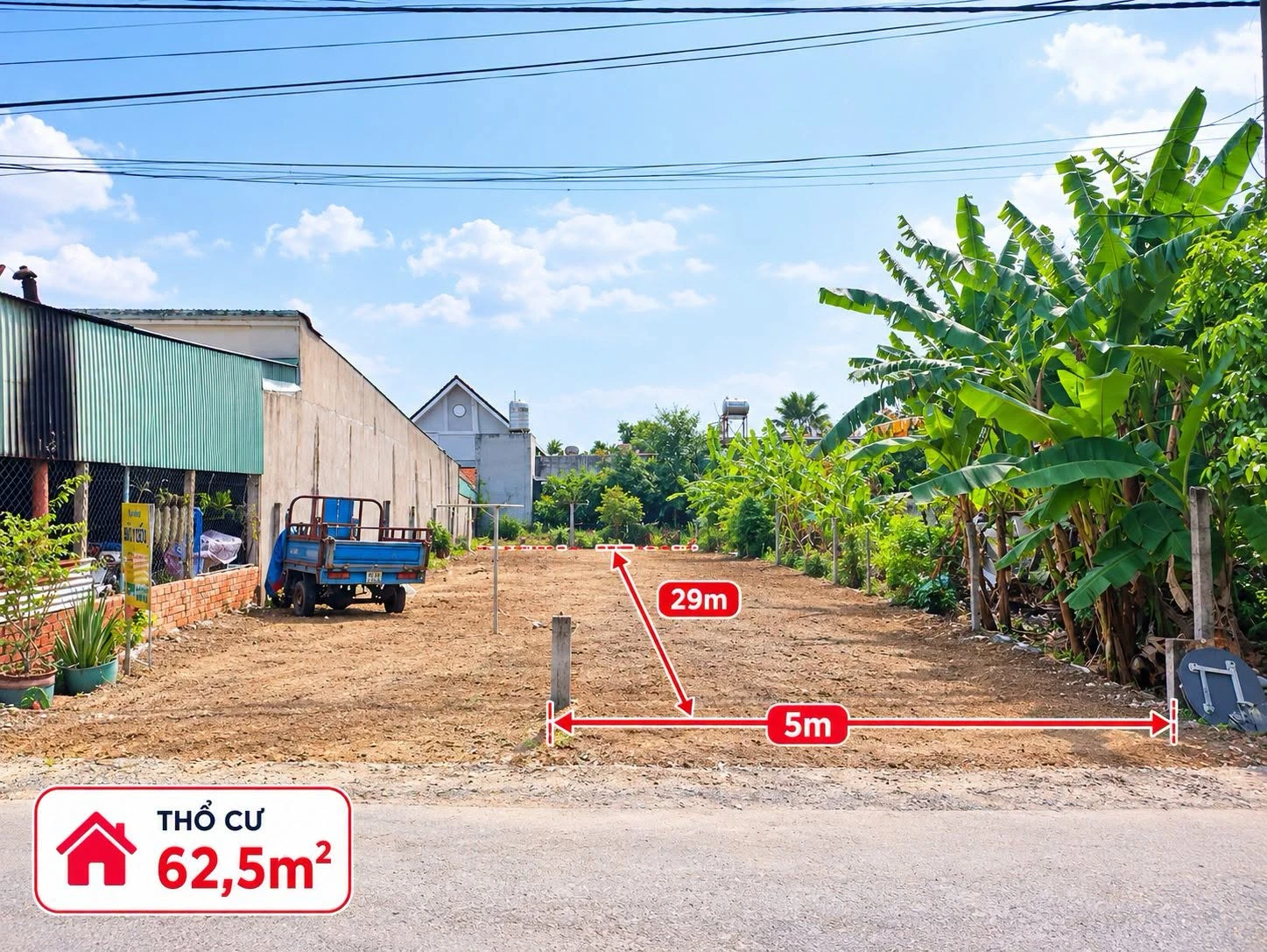 Bán đất thổ cư 62,5m² gần Trường Chinh, Tân Ninh - Ảnh 1