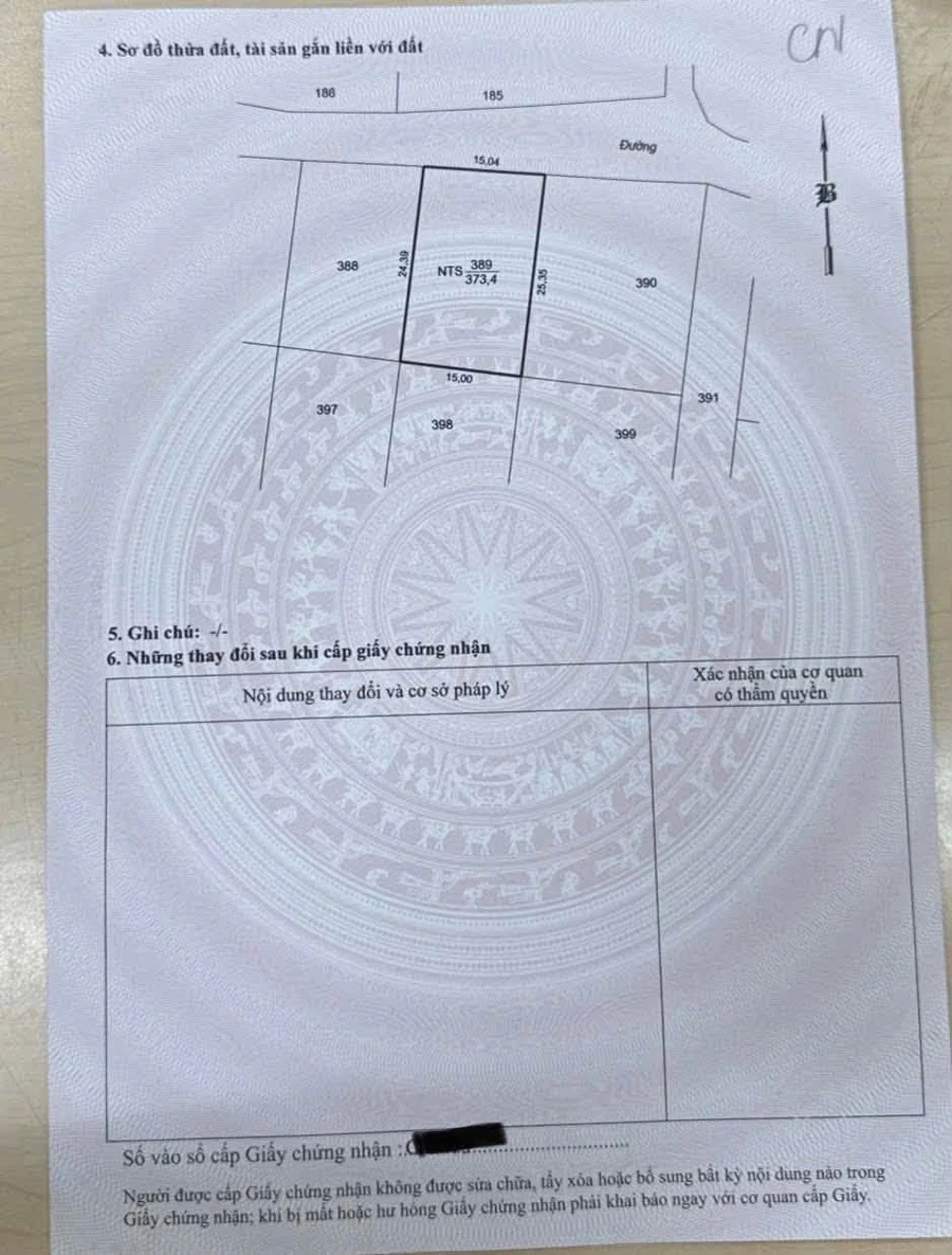 Bán đất Phan Rang 373m2, 4,7 triệu/m2 - Ảnh thu nhỏ 3