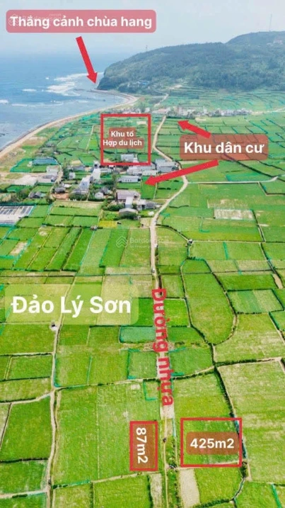 Đất ven biển - gần bên Resort. Giá 1tr2/m2. Vị trí Đảo Lý Sơn: 512m2 đường nhựa xe tải - Ảnh 1