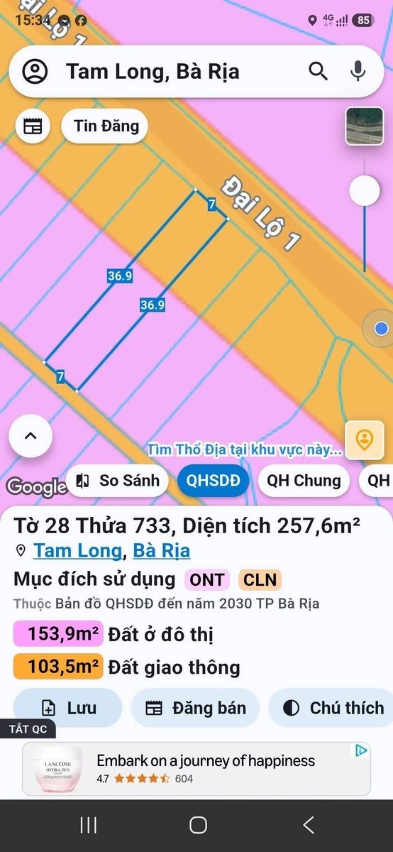 Bán đất mặt tiền 257m2 Phường Tam Long, TP HCM - Ảnh thu nhỏ 4