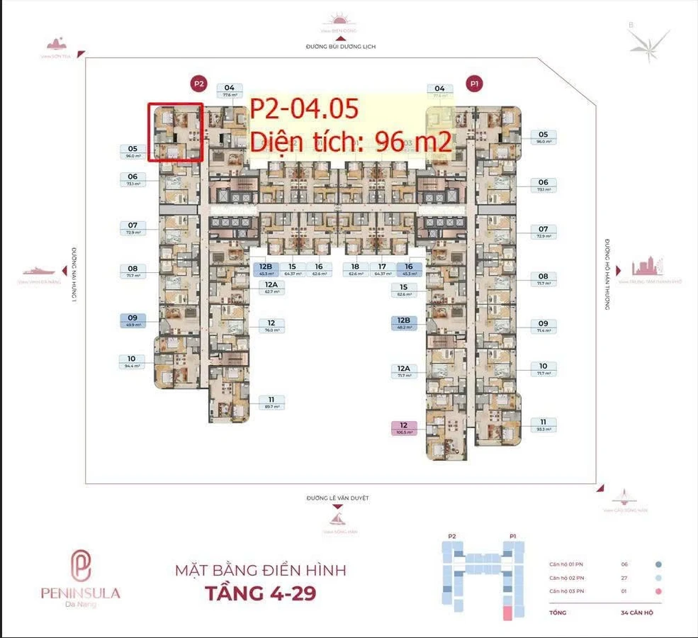 Bán căn hộ 2PN 96m² Peninsula Đà Nẵng 5 tỷ - Ảnh 1