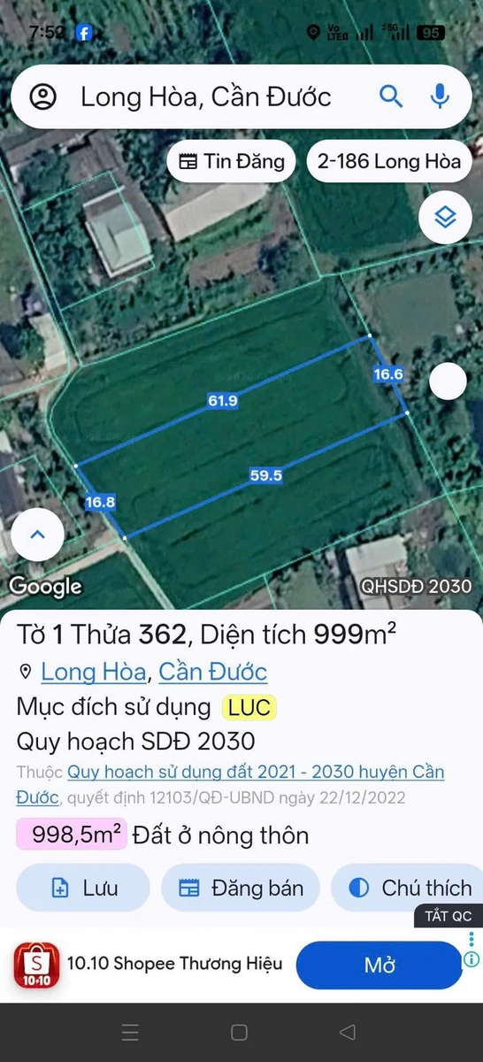 Bán 1000m² đất lúa xã Long Hòa, Cần Đước, Long An - Ảnh thu nhỏ 3