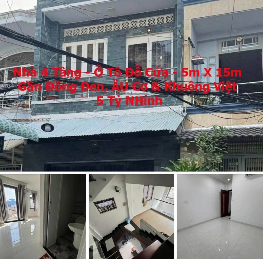 Bán nhà phố 4 tầng 5x15m hẻm ô tô gần Đồng Đen, Âu Cơ, Khuông Việt, Tân Bình - Ảnh 1