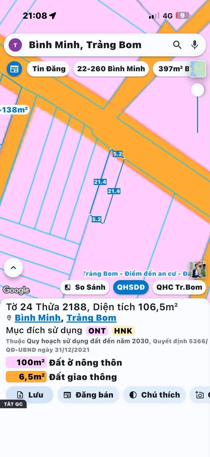 Bán đất 5,2x21m (109m²) mặt đường 25, sổ riêng 1,6 tỷ - Ảnh 1