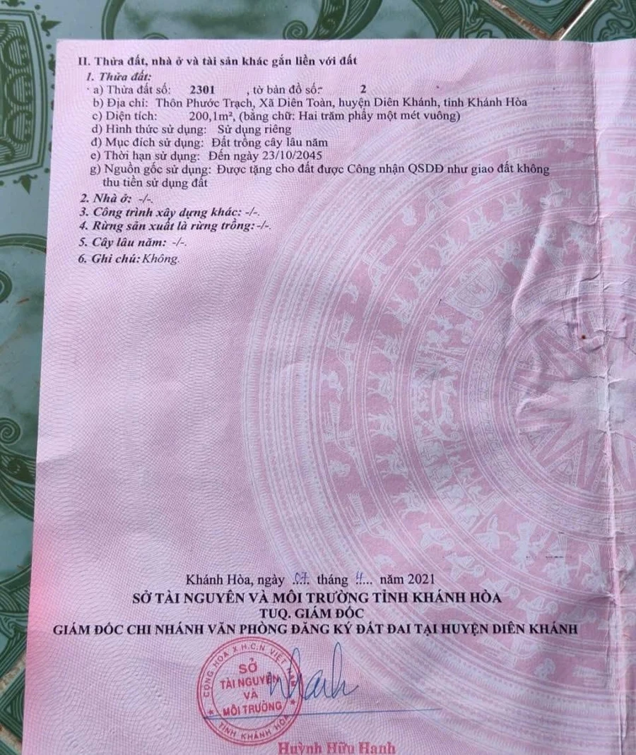 Bán đất Diên Toàn Diên Khánh 200m2 giá 2,3 tỷ - Ảnh thu nhỏ 2