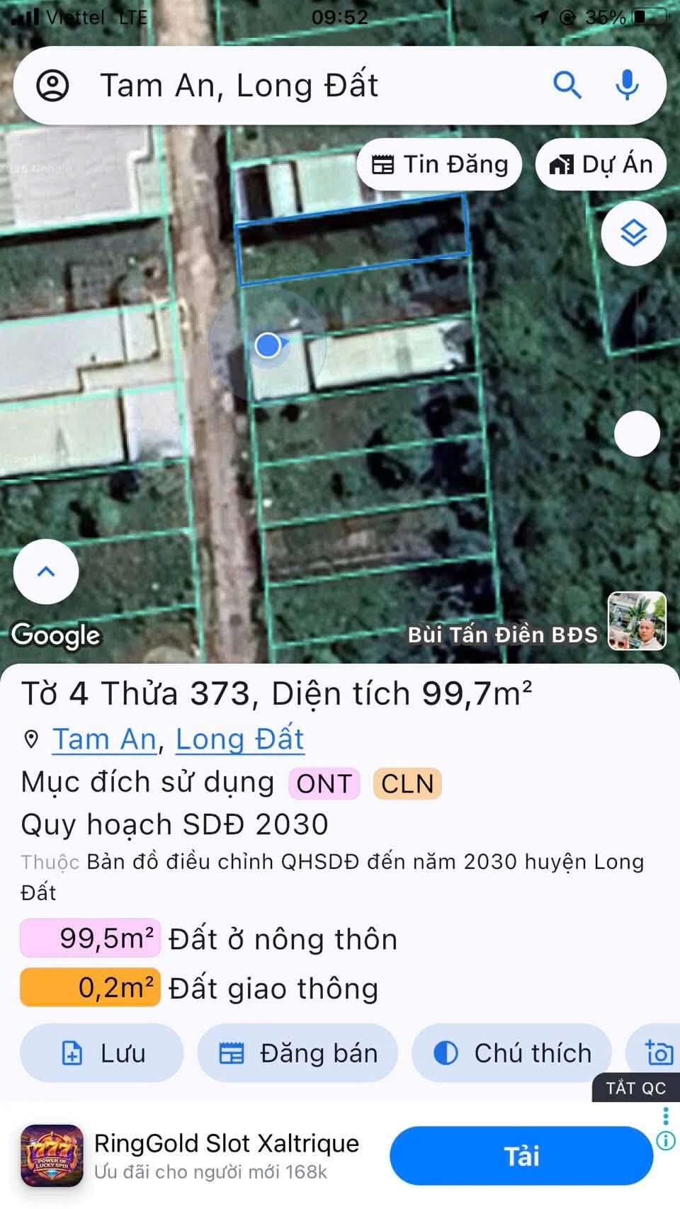 Bán đất 50m thổ cư, 1 tỷ 200 triệu gần Y tế Long Điền - Ảnh 1