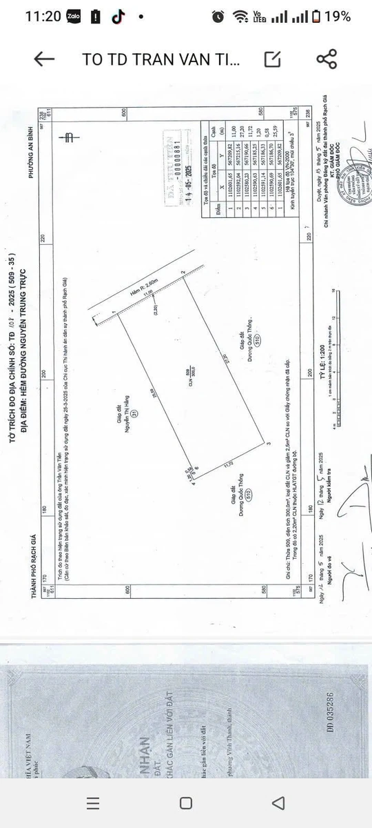 Bán đất hẻm 863 Nguyễn Trung Trực An Bình Rạch Giá 297m2 - Ảnh 1