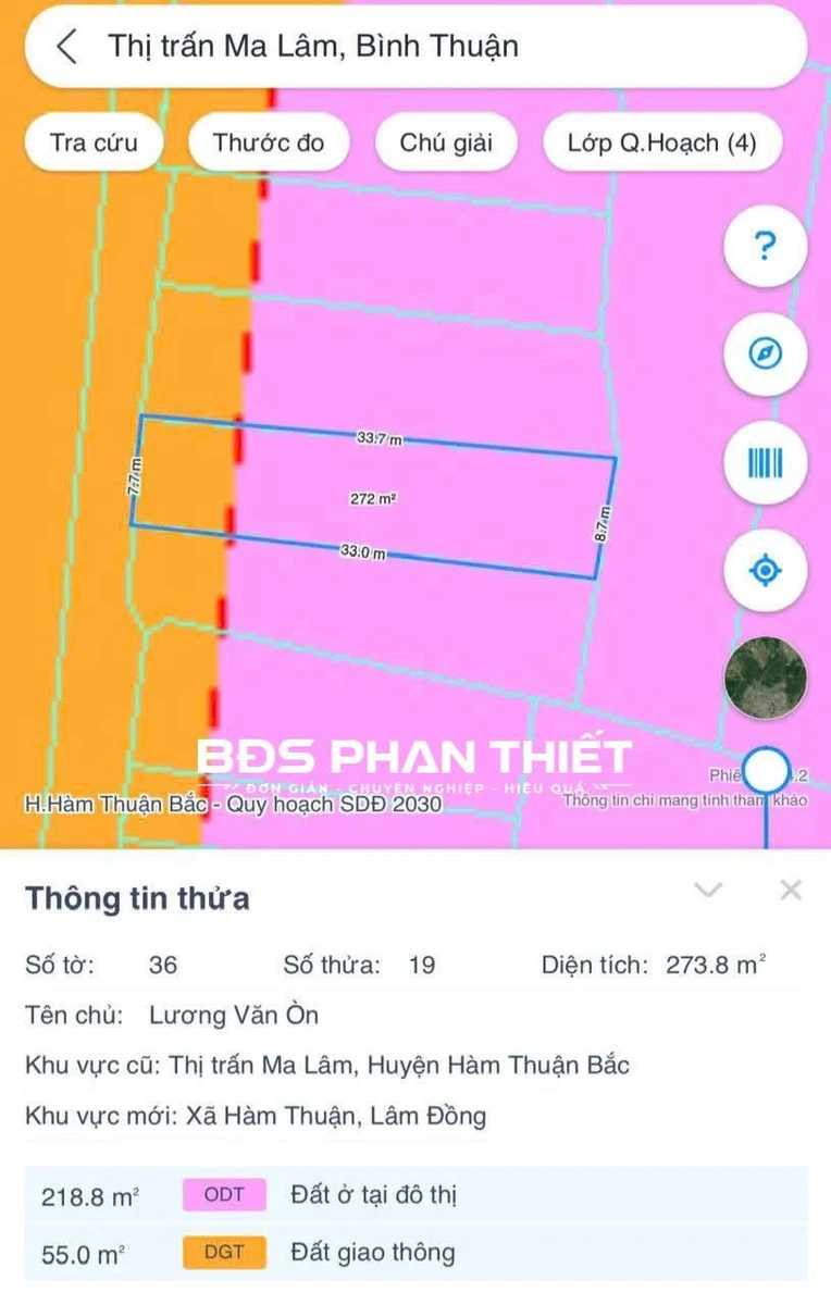 Bán đất ONT 272m² mặt tiền Quốc lộ 28, Ma Lâm - Ảnh thu nhỏ 5