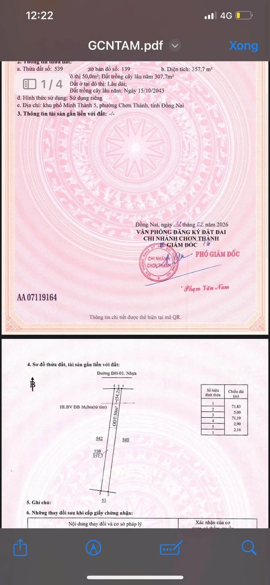 Bán lô đất 50m2 Chơn Thành, Bình Phước giá 690tr - Ảnh thu nhỏ 4