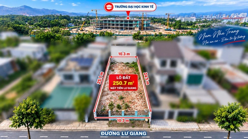 Bán nhanh lô góc MT Lư Giang 250 m2, Nam Nha Trang
