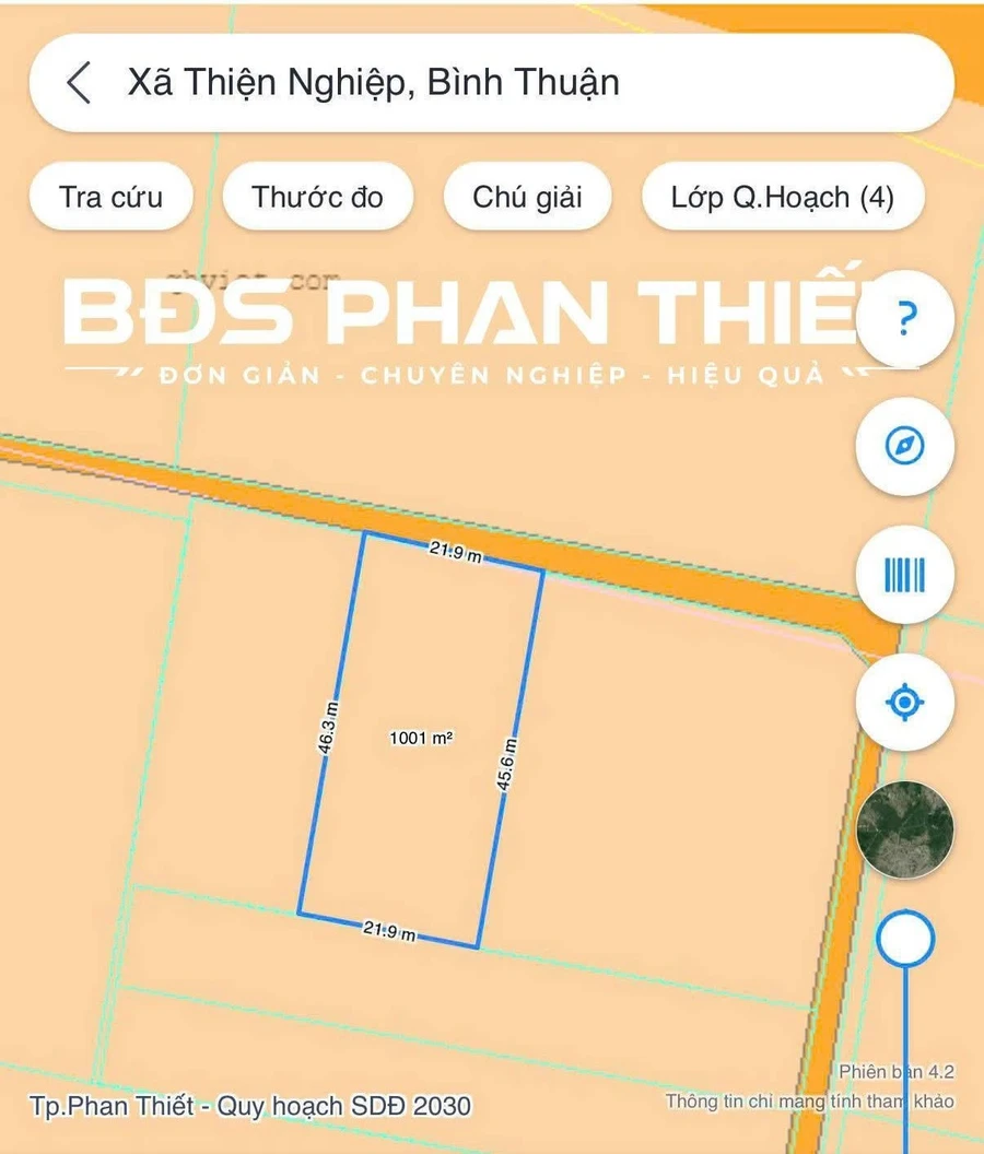 Bán đất mặt tiền Thiện Nghiệp 1000 m² Phan Thiết - Ảnh thu nhỏ 2