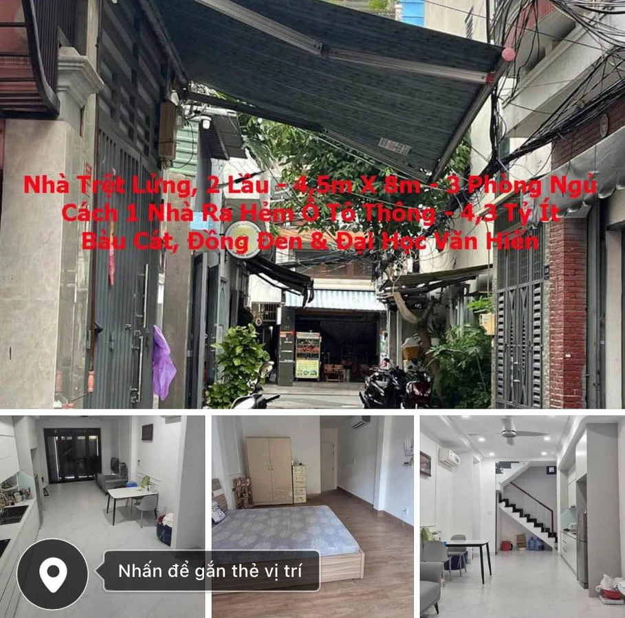 Bán nhà phố 4 tầng 3PN 41m² Bàu Cát Tân Bình 4.3 tỷ - Ảnh 1