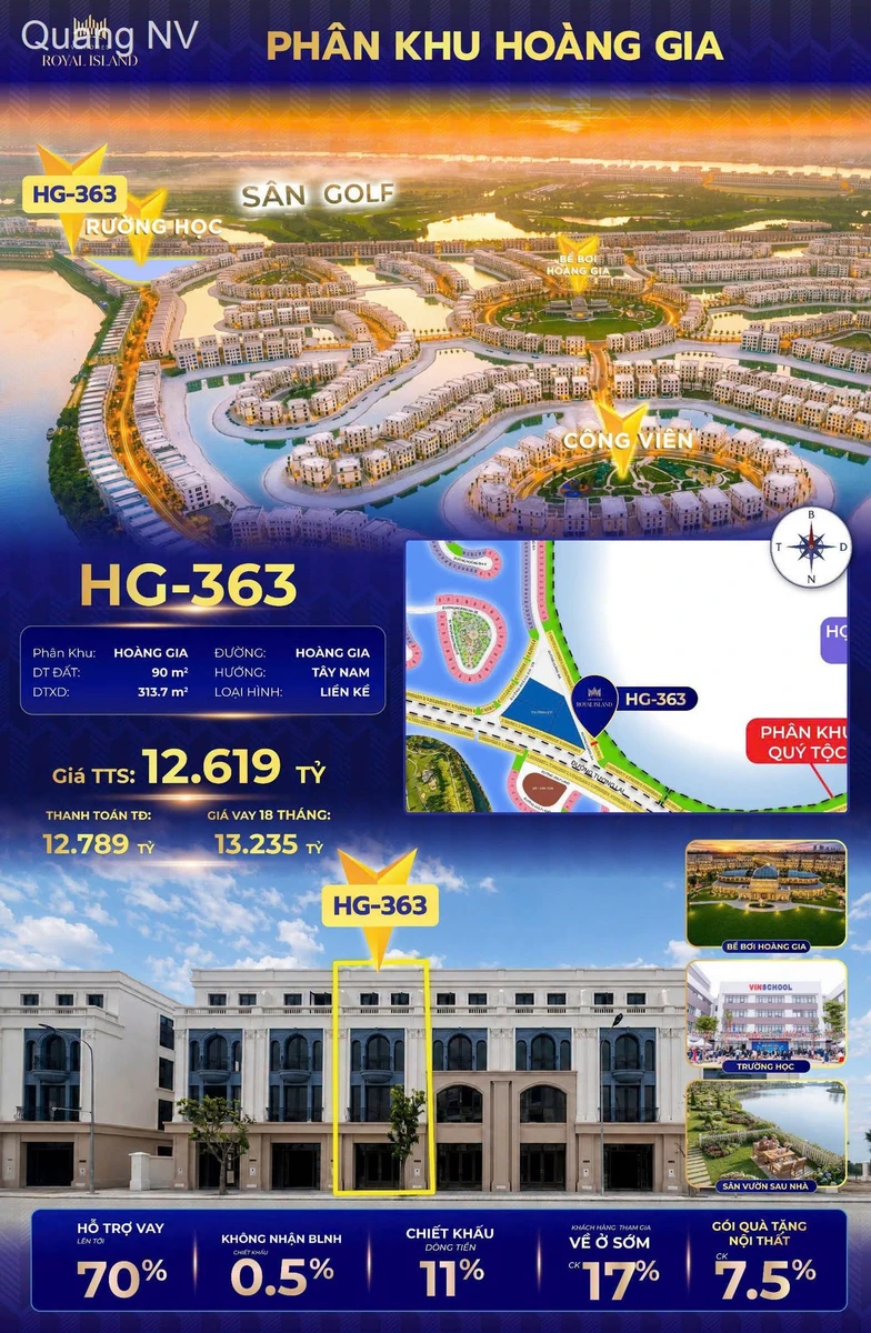 Bán liền kề sân vườn view sông Vinhomes Royal Island 313.7m² 12.6 tỷ - Ảnh thu nhỏ 2